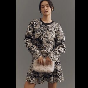 By Anthropologie 3/4 Sleeve Ruffled Knitted Dress